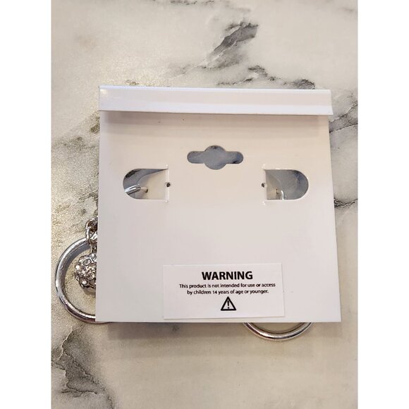 Gloria Vanderbilt Silver-Tone Crystal Ball Dangle Earrings With Circle Accent - Picture 3 of 5